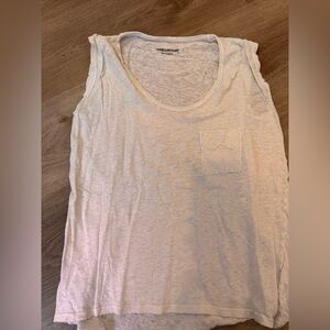 Zadig & Voltaire dollyn pocket 100% linen white muscle tee - size S